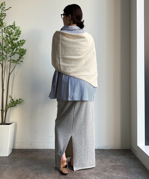 DouDou（ドゥドゥ）の「ウールマルチWAYストール（ストール/ショール・レディース・オフホワイト/チャコールグレー/ブラウン・FREE）」の11枚目の写真