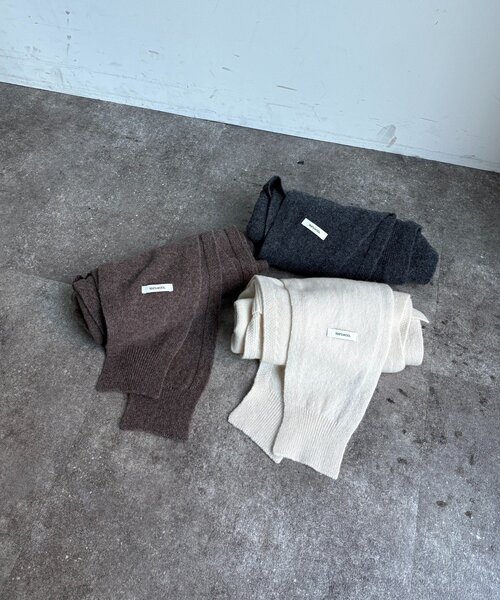 DouDou（ドゥドゥ）の「ウールマルチWAYストール（ストール/ショール・レディース・オフホワイト/チャコールグレー/ブラウン・FREE）」の22枚目の写真