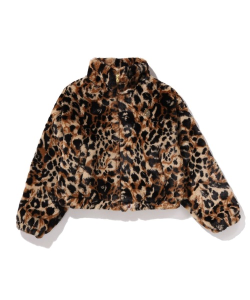 WILD LEOPARD PATTERN ONE POINT LONG FUR JACKET（ブルゾン）｜A