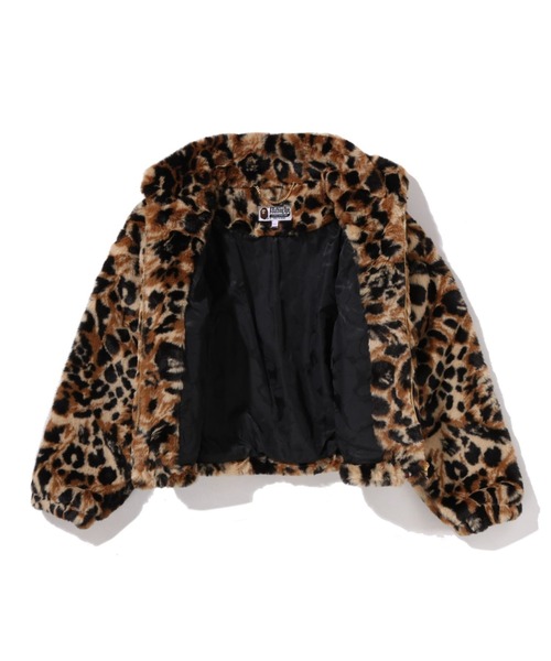 WILD LEOPARD PATTERN ONE POINT LONG FUR JACKET（ブルゾン）｜A