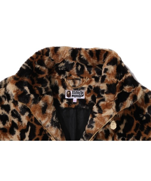 WILD LEOPARD PATTERN ONE POINT LONG FUR JACKET（ブルゾン）｜A