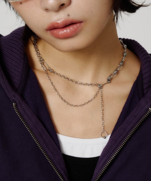 DTYYPE(ドタイプ)の「アシンメトリーチェーンネックレス(ネックレス・レディース・シルバー・FREE)」の3枚目の写真