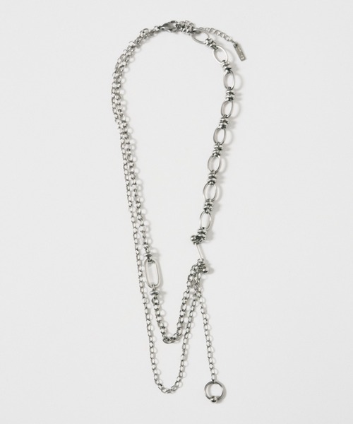 DTYYPE(ドタイプ)の「アシンメトリーチェーンネックレス(ネックレス・レディース・シルバー・FREE)」の2枚目の写真