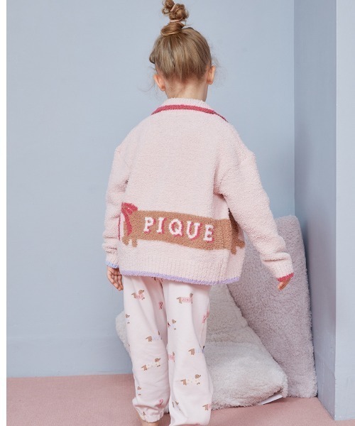 KIDS】ベビモコダックスフンドジャガードカーディガン（ルームウェア