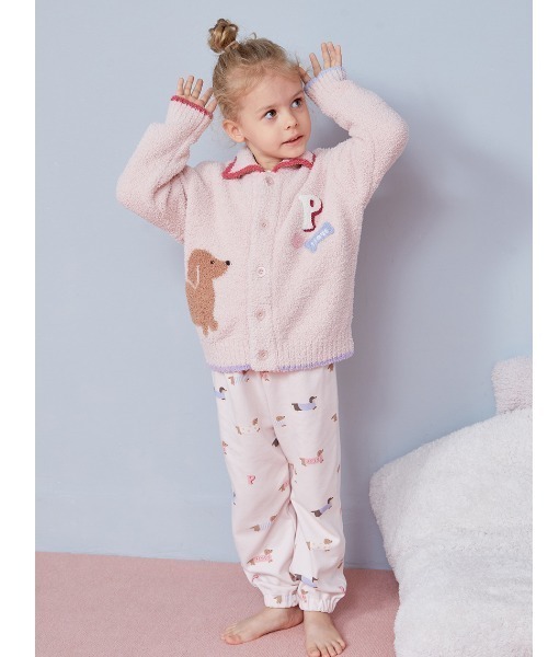 セール】【KIDS】ベビモコダックスフンドジャガードカーディガン