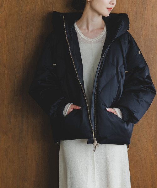 DUNO（デュノ）の「《追加2・NOBLE別注》DUNO/デュノ PEGGIE(ペギー)（ダウンジャケット/コート・レディース・ブラック/ブラウン・SMALL/MEDIUM）」の4枚目の写真