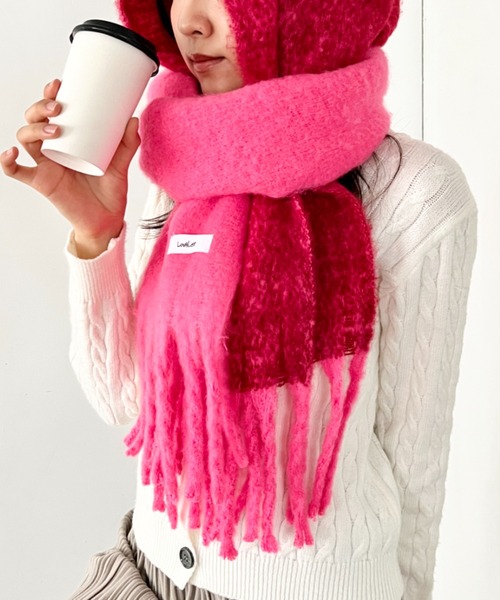 セール】【動画あり】【UNISEX】全9色 バイカラー ボリューム フリンジ