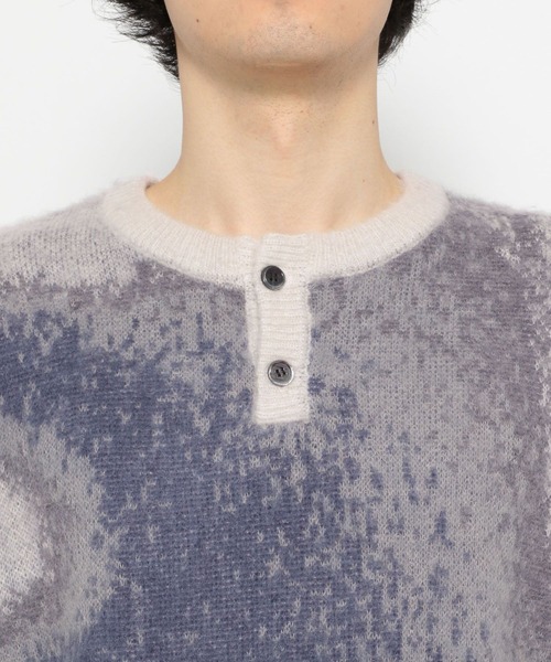 HARE（ハレ）の「グラデヘンリーネックニット(HARE)（ニット/セーター・メンズ・ブラック/グレー/レッド・FREE）」の19枚目の写真