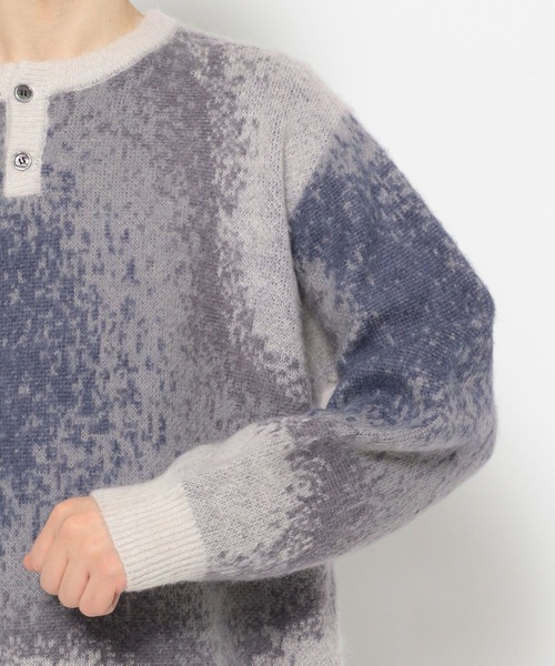 HARE（ハレ）の「グラデヘンリーネックニット(HARE)（ニット/セーター・メンズ・ブラック/グレー/レッド・FREE）」の21枚目の写真