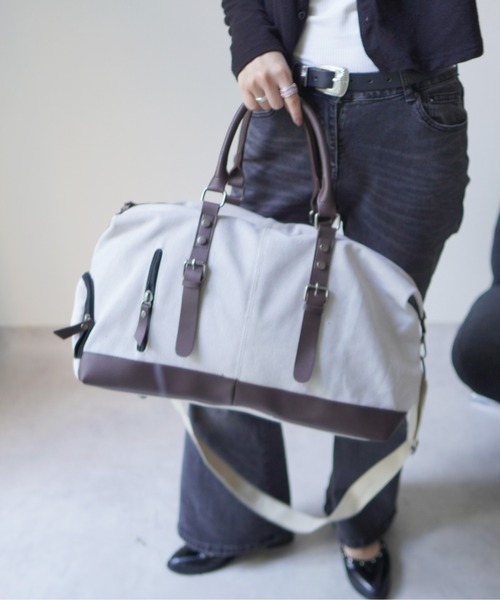 Port（ポート）の「【 Port / ポート 】 キャンバス ビッグ ショルダーボストンバッグ #_（ボストンバッグ・レディース・ホワイト/ブラック/カーキ・FREE）」の2枚目の写真