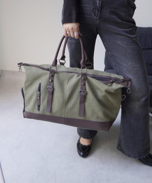 Port（ポート）の「【 Port / ポート 】 キャンバス ビッグ ショルダーボストンバッグ #_（ボストンバッグ・レディース・ホワイト/ブラック/カーキ・FREE）」の3枚目の写真