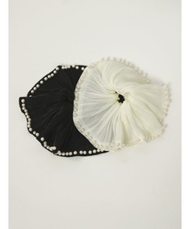 Edit Sheen | プリーツ加工ビッグシュシュ(パールパイピング)(ヘアゴム)