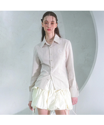 Sweet Ribbon Shirring Shirt_5Colors