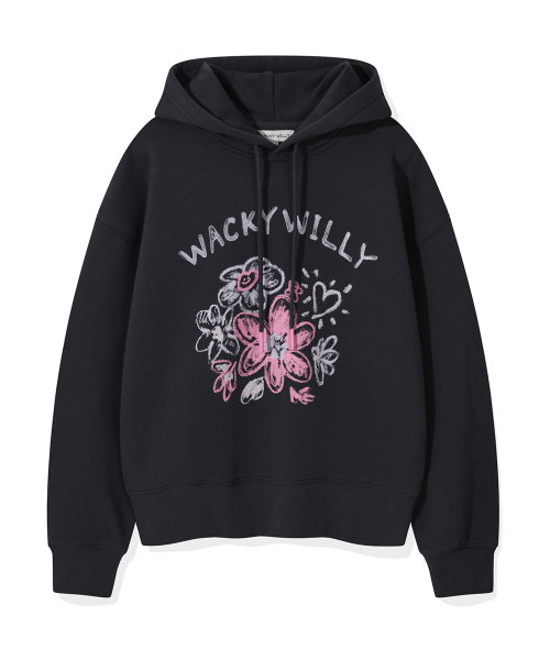 Wacky WiLLy(ワッキーウィリー)の「ウィメンズクレヨンリリーフードチャコール(パーカー・レディース・その他・F)」の1枚目の写真