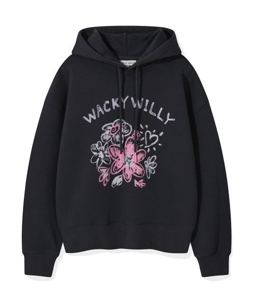Wacky WiLLy(ワッキーウィリー)の「ウィメンズクレヨンリリーフードチャコール(パーカー・レディース・その他・F)」の2枚目の写真