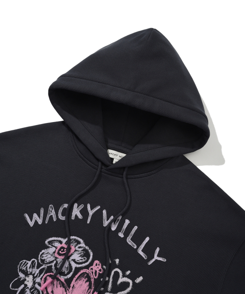 Wacky WiLLy(ワッキーウィリー)の「ウィメンズクレヨンリリーフードチャコール(パーカー・レディース・その他・F)」の4枚目の写真