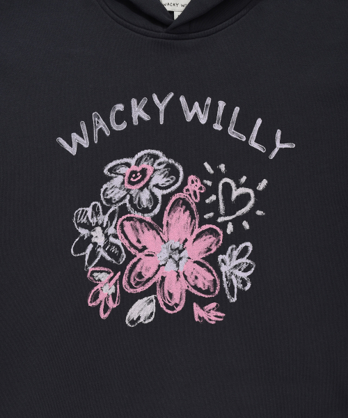 Wacky WiLLy(ワッキーウィリー)の「ウィメンズクレヨンリリーフードチャコール(パーカー・レディース・その他・F)」の5枚目の写真