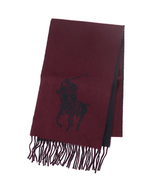 POLO RALPH LAUREN（ポロ ラルフ ローレン）の「Big Pony ウールブレンド スカーフ（マフラー・メンズ・レッド系4/ブラック系その他/ネイビー/グレー系1・ONE SIZE）」の4枚目の写真