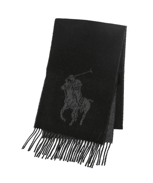 POLO RALPH LAUREN（ポロ ラルフ ローレン）の「Big Pony ウールブレンド スカーフ（マフラー・メンズ・レッド系4/ブラック系その他/ネイビー/グレー系1・ONE SIZE）」の2枚目の写真