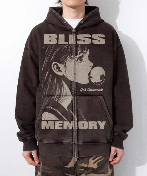 QT8 GARMENTS(キューティーエイトガーメント)の「RG Bliss ウォッシュド ジップアップ パーカー(ブラック)(パーカー・レディース・その他・MEDIUM/LARGE/X-LARGE)」の2枚目の写真