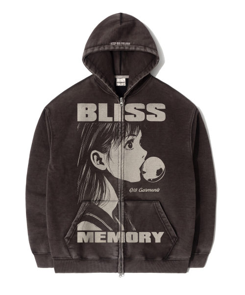 QT8 GARMENTS(キューティーエイトガーメント)の「RG Bliss ウォッシュド ジップアップ パーカー(ブラック)(パーカー・レディース・その他・MEDIUM/LARGE/X-LARGE)」の3枚目の写真