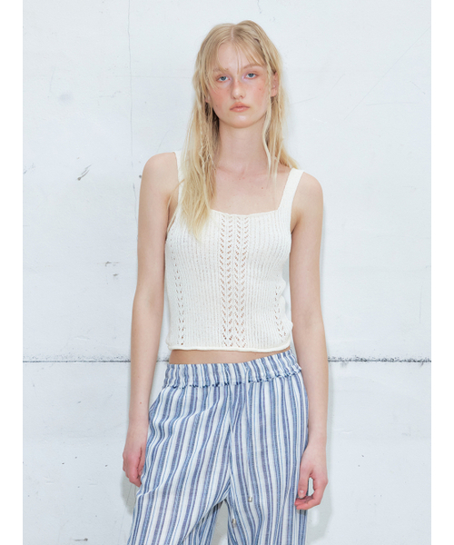 ETMON(エトモン)の「Ribbed Sleeveless Knit Top, Ivory(Tシャツ/カットソー・レディース・その他・FREE)」の2枚目の写真