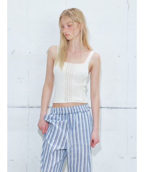 ETMON(エトモン)の「Ribbed Sleeveless Knit Top, Ivory(Tシャツ/カットソー・レディース・その他・FREE)」の4枚目の写真