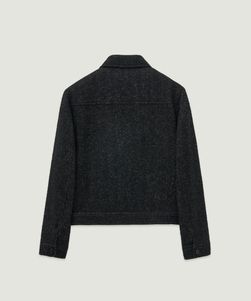 LMOOD(エルムード)の「ナシルヘリンボーンウールトラッカージャケットブラック(デニムジャケット・メンズ・その他・48/44/46)」の3枚目の写真