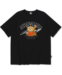 パイロットベアグラフィックTシャツ - ブラック