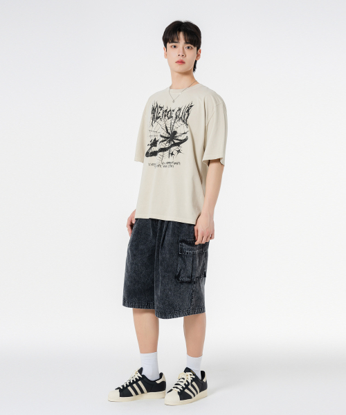 MOZMOZ(モズモズ)の「スパイダー オーバーサイズ ピグメント 半袖Tシャツ ベージュ(Tシャツ/カットソー・レディース・その他・M/XL/XXL)」の19枚目の写真