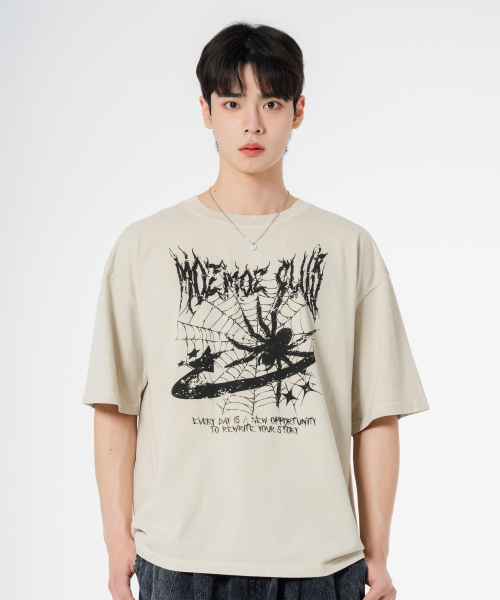 MOZMOZ(モズモズ)の「スパイダー オーバーサイズ ピグメント 半袖Tシャツ ベージュ(Tシャツ/カットソー・レディース・その他・M/XL/XXL)」の12枚目の写真