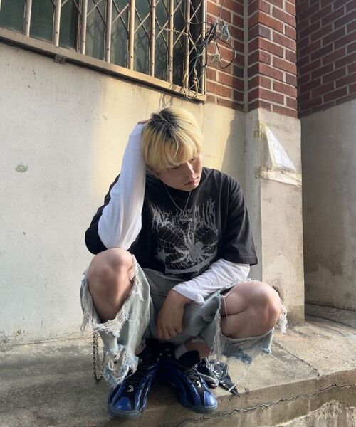 MOZMOZ(モズモズ)の「スパイダー オーバーサイズ ピグメント 半袖Tシャツ ベージュ(Tシャツ/カットソー・レディース・その他・M/XL/XXL)」の11枚目の写真