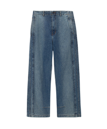 UNGIMMICK（アンジミック）の「BRUSHED PIPED WIDE DENIM PANTS (BLUE)（デニムパンツ）」