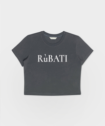 ロゴクロップTシャツ_チャコール
