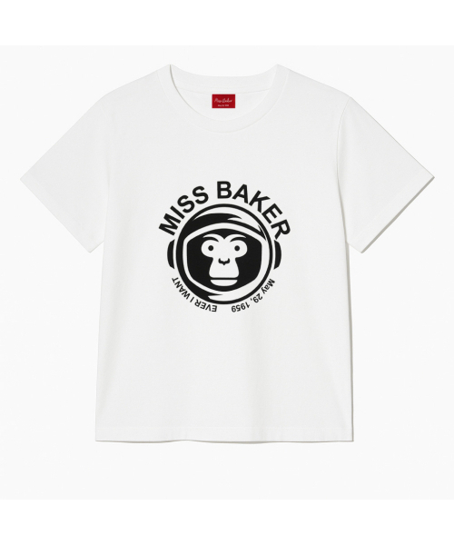 MISS BAKER(ミス ベイカー)の「スペースベイカー Tシャツ ホワイト(メンズ)(Tシャツ/カットソー・メンズ・ホワイト・X-LARGE/LARGE)」の1枚目の写真