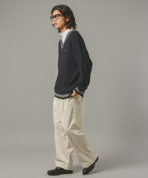RAGEBLUE(レイジブルー)の「チルデンVネックニット(ニット/セーター・メンズ・ネイビー/オフホワイト・LARGE/MEDIUM)」の10枚目の写真