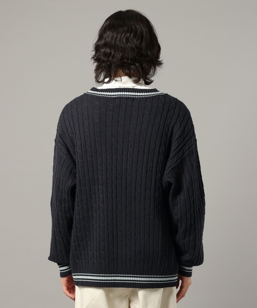 RAGEBLUE(レイジブルー)の「チルデンVネックニット(ニット/セーター・メンズ・ネイビー/オフホワイト・LARGE/MEDIUM)」の15枚目の写真