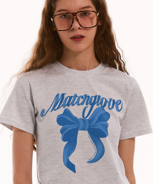 MATCHGLOBE(マッチグローブ)の「ビッグリボンクロップT(ライトメランジ)(Tシャツ/カットソー・レディース・その他・FREE)」の2枚目の写真