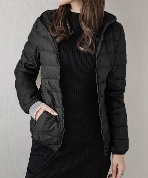 La-gemme（ラジェム）の「選べる2タイプ 超軽量ダウンコート（ダウンジャケット/コート・レディース・ブラウン系1/ブラウン系2/レッド系1/レッド系2/ブラック系2/ネイビー系2/ピンク系1/ピンク系2/ブラック系1/ネイビー系1・M/L/XL/2XL）」の2枚目の写真