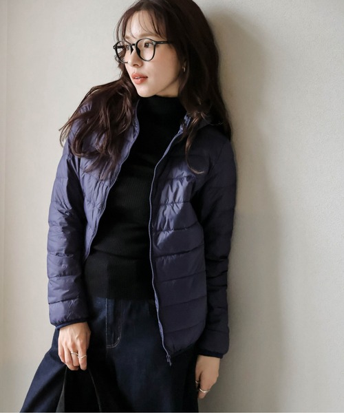 La-gemme（ラジェム）の「選べる2タイプ 超軽量ダウンコート（ダウンジャケット/コート・レディース・ブラウン系1/ブラウン系2/レッド系1/レッド系2/ブラック系2/ネイビー系2/ピンク系1/ピンク系2/ブラック系1/ネイビー系1・M/L/XL/2XL）」の5枚目の写真