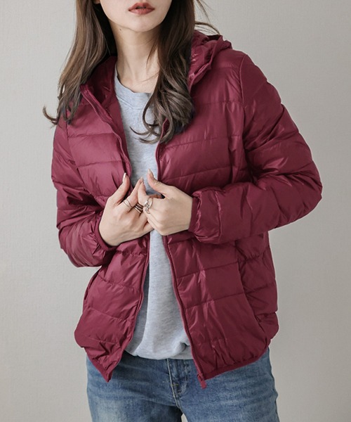 La-gemme（ラジェム）の「選べる2タイプ 超軽量ダウンコート（ダウンジャケット/コート・レディース・ブラウン系1/ブラウン系2/レッド系1/レッド系2/ブラック系2/ネイビー系2/ピンク系1/ピンク系2/ブラック系1/ネイビー系1・M/L/XL/2XL）」の9枚目の写真