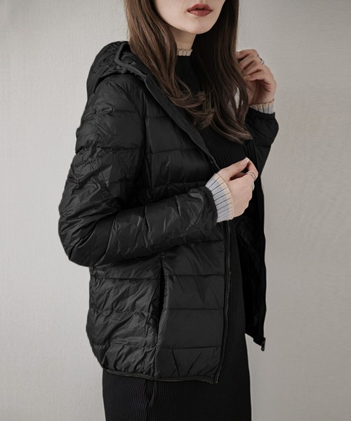 La-gemme（ラジェム）の「選べる2タイプ 超軽量ダウンコート（ダウンジャケット/コート・レディース・ブラウン系1/ブラウン系2/レッド系1/レッド系2/ブラック系2/ネイビー系2/ピンク系1/ピンク系2/ブラック系1/ネイビー系1・M/L/XL/2XL）」の11枚目の写真