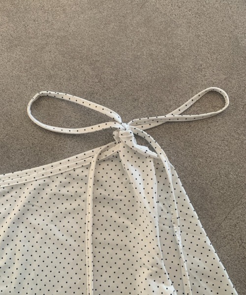 SHEPP(シープ)の「【26年春新作】ストラップチョーカー付ドット柄ワンショルトップス(Tシャツ/カットソー・レディース・ホワイト/ピンク・L/M)」の14枚目の写真