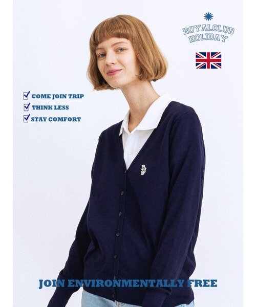 ROYAL CLUB HOLIDAY(ロイヤルクラブホリデー)の「マークカーディガンネイビー(カーディガン/ボレロ・レディース・ネイビー・MEDIUM/LARGE)」の2枚目の写真