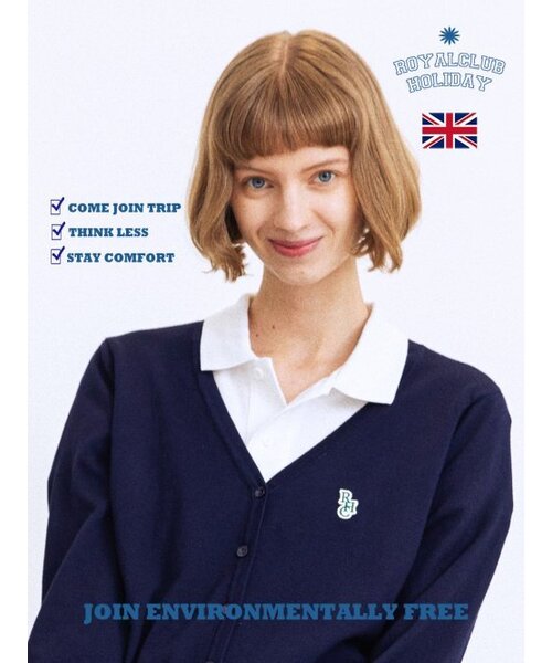 ROYAL CLUB HOLIDAY(ロイヤルクラブホリデー)の「マークカーディガンネイビー(カーディガン/ボレロ・レディース・ネイビー・MEDIUM/LARGE)」の3枚目の写真