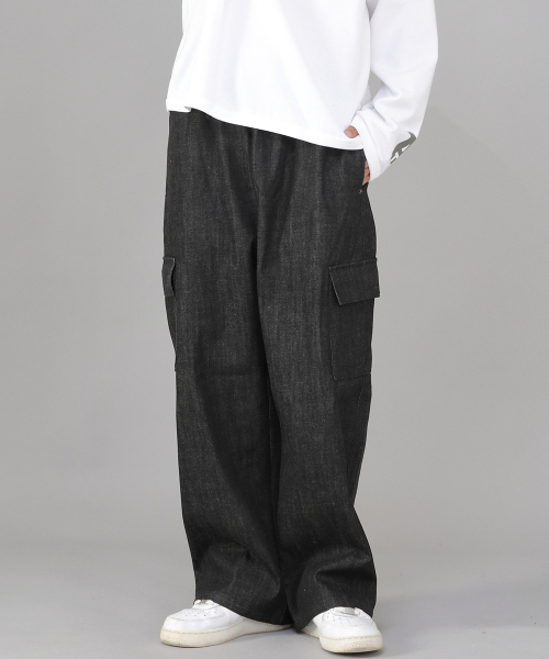 SAINTCREW(セントクルー)の「リベットフィックス EXワイドカーゴパンツ REC-360 デニムブラック(デニムパンツ・メンズ・その他・MEDIUM/LARGE/X-LARGE)」の1枚目の写真