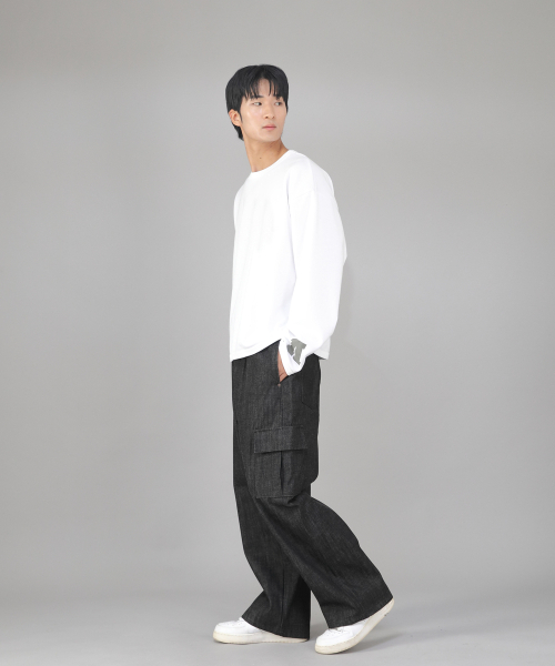 SAINTCREW(セントクルー)の「リベットフィックス EXワイドカーゴパンツ REC-360 デニムブラック(デニムパンツ・メンズ・その他・MEDIUM/LARGE/X-LARGE)」の10枚目の写真