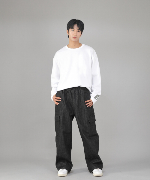 SAINTCREW(セントクルー)の「リベットフィックス EXワイドカーゴパンツ REC-360 デニムブラック(デニムパンツ・メンズ・その他・MEDIUM/LARGE/X-LARGE)」の3枚目の写真