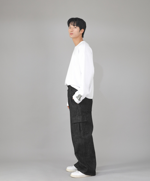 SAINTCREW(セントクルー)の「リベットフィックス EXワイドカーゴパンツ REC-360 デニムブラック(デニムパンツ・メンズ・その他・MEDIUM/LARGE/X-LARGE)」の4枚目の写真
