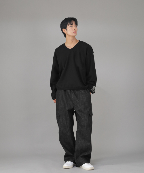 SAINTCREW(セントクルー)の「リベットフィックス EXワイドカーゴパンツ REC-360 デニムブラック(デニムパンツ・メンズ・その他・MEDIUM/LARGE/X-LARGE)」の5枚目の写真